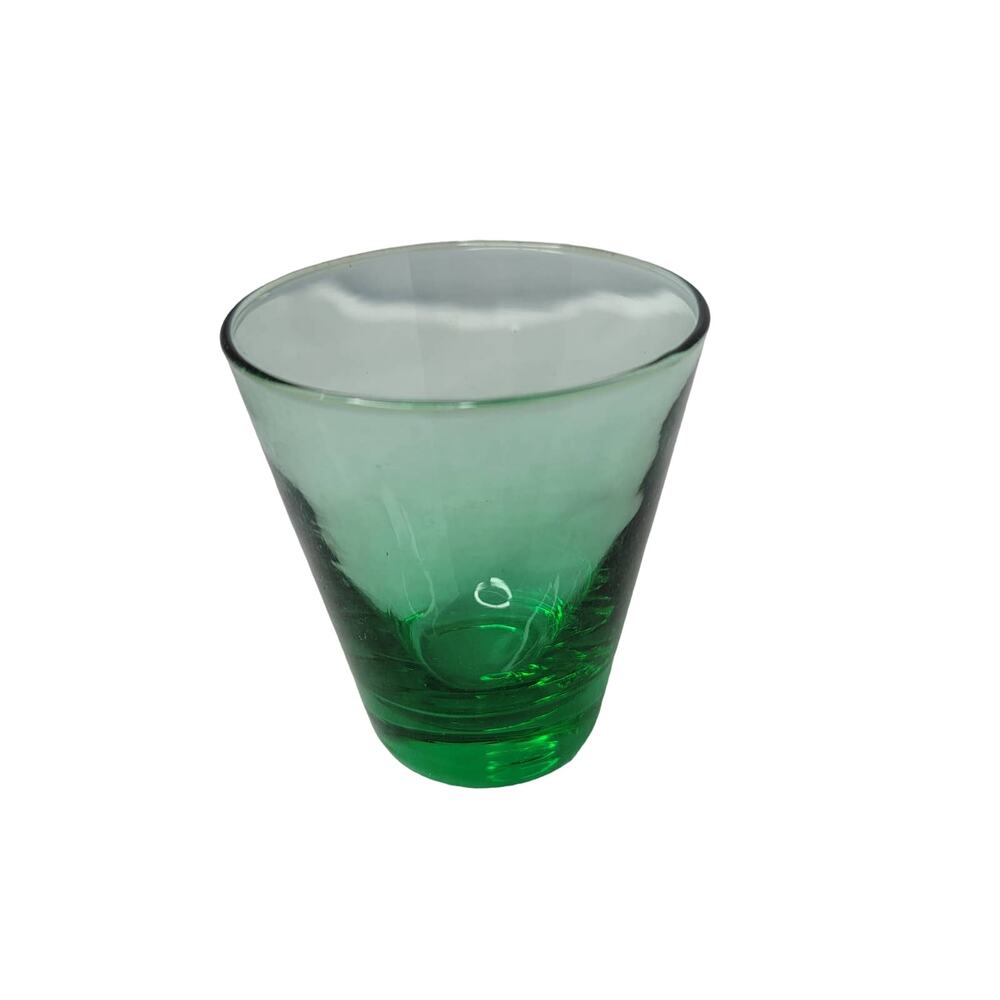 Green glass Vintage Retro Libbey Green Tumbler shot rock